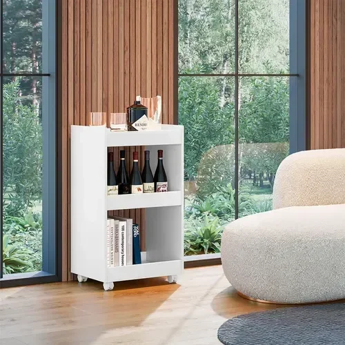 Balcão Aparador Multiuso Jade P/ Organizar Qualquer Ambiente:branco - 4