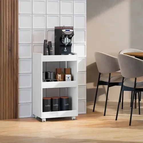 Balcão Aparador Multiuso Jade P/ Organizar Qualquer Ambiente:branco - 3