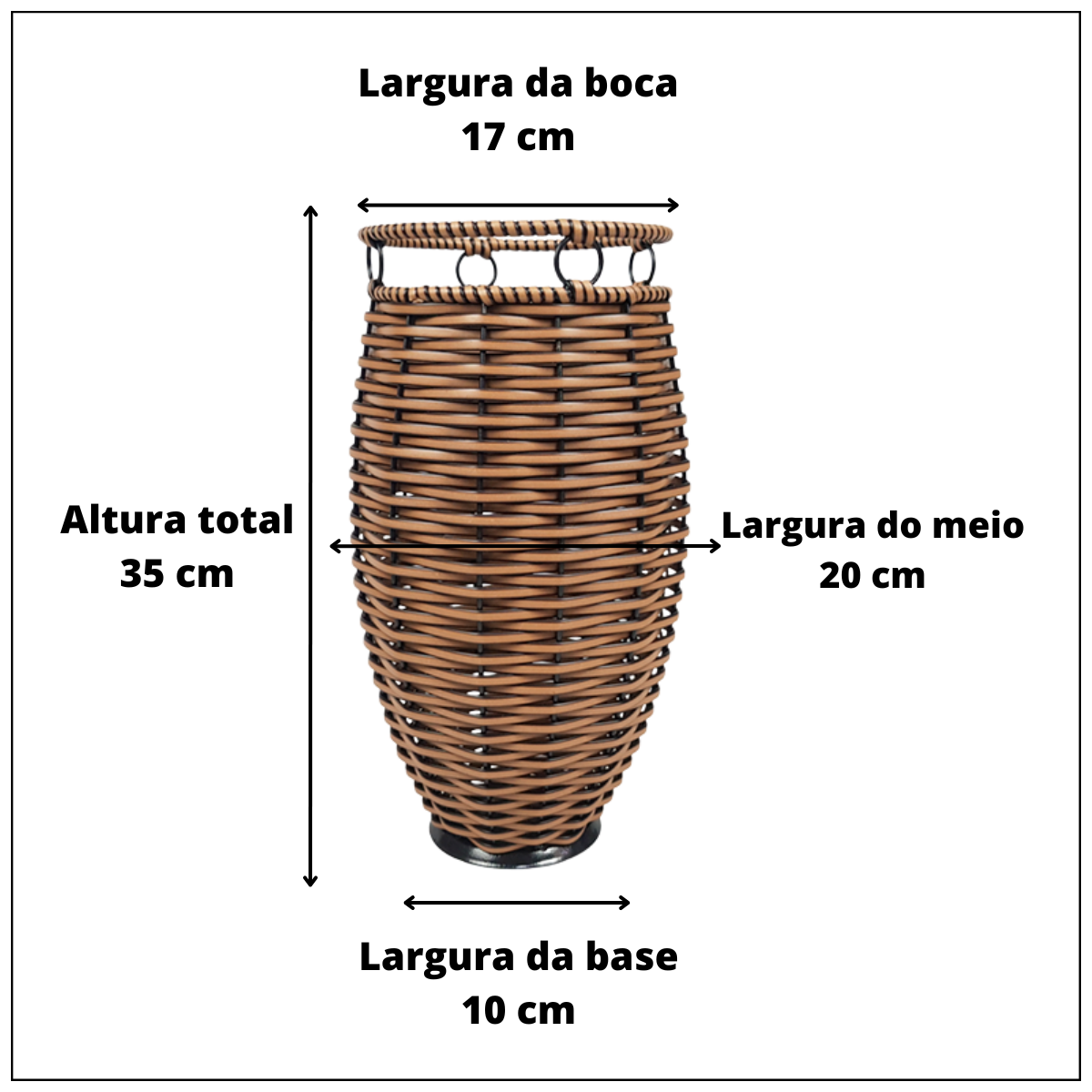 Vaso De Junco Argola Avelã Grande de Mesa - 3