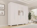 Ver imagem 1 de Guarda-Roupa Casal com Espelhos 6 Portas 2 Gavetas 180cm Multimóveis Branco