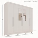 Ver imagem 3 de Guarda-Roupa Casal com Espelhos 6 Portas 2 Gavetas 180cm Multimóveis Branco