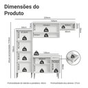 Ver imagem 3 de Armário de Cozinha Completa 229cm Branco Emilly Madesa 18 Branco