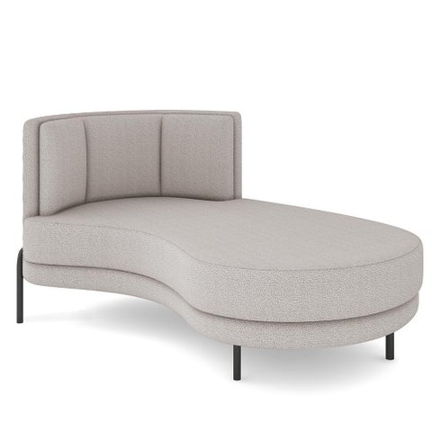 Sofá Chaise Longue Living Lucca Direito D02 Bouclê Bege B-62