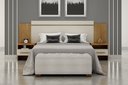 Ver imagem 1 de Cabeceira Cama Box Casal Royal com 2 Mesa de Cabeceira Novo Horizonte Cumaru/Fendi