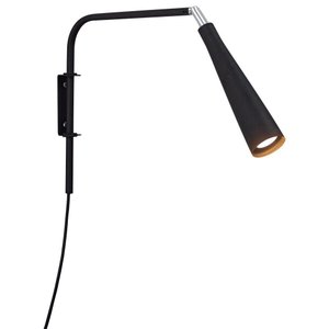 Arandela de Leitura Tube 27cm Preto C/cabo Pp 1,3m 1xgu10