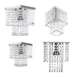 Kit 4 Lustres Torre De Acrílico Para Sala de Estar/Jantar/Quarto, Com 35cm De Altura - 1
