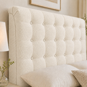 Ver imagem 3 de Cabeceira Ana Estofada Boucle p/ Cama Box Casal 140cm Quarto
