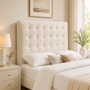 Ver imagem 4 de Cabeceira Ana Estofada Boucle p/ Cama Box Casal 140cm Quarto