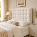 Ver imagem 2 de Cabeceira Ana Estofada Boucle p/ Cama Box Casal 140cm Quarto