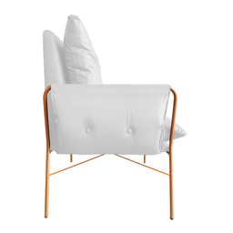 Poltrona Cadeira Dakota Encosto Removível Napa Várias Cores - Sala - Recepção - Estopar Napa Branco - 4