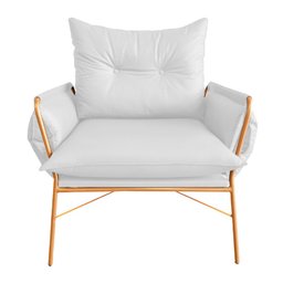 Poltrona Cadeira Dakota Encosto Removível Napa Várias Cores - Sala - Recepção - Estopar Napa Branco - 3