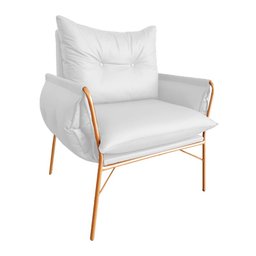 Poltrona Cadeira Dakota Encosto Removível Napa Várias Cores - Sala - Recepção - Estopar Napa Branco - 1