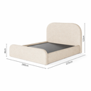 Ver imagem 2 de Cama Queen Design Curvas Estrutura Madeira Revestida Linho Alto Padrão Reforçada Cabeceira Estofada: