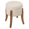 Puff Redondo Pés de Madeira Viena  - 2