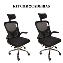 Ver imagem 1 de Kit 2 Cadeiras Escritório Presidente Giratória Ergonômica Mesh Ultra Comfort Pro 2 Un