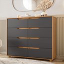 Ver imagem 1 de Cômoda Doble com 8 Gavetas - Natural/titanium