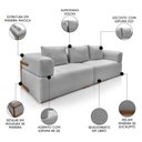 Ver imagem 3 de Sofá 4 Lugares Sala de Estar 260cm Willy S06 Linho Grigio - Mpozenato