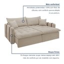 Ver imagem 7 de Sofá Cama Retrátil e Reclinável 2 Lugares Pés Madeira Maciça 220cm Michigan Yescasa