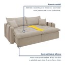 Ver imagem 5 de Sofá Cama Retrátil e Reclinável 2 Lugares Pés Madeira Maciça 220cm Michigan Yescasa