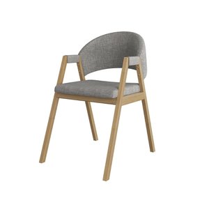 Cadeira Mesa de Jantar Suellen Estofada Reforçada Linho Cor:grafite