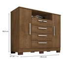 Ver imagem 6 de Guarda Roupa Solteiro Modena 4 Portas com Cômoda Madri Malbec - Incorplac