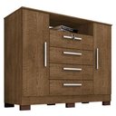 Ver imagem 5 de Guarda Roupa Solteiro Modena 4 Portas com Cômoda Madri Malbec - Incorplac