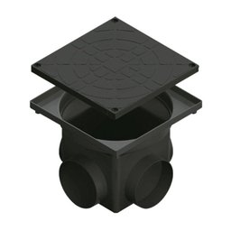 Caixa de Passagem e Inspeção de Esgoto P Preta 4,5l (24 X 24 X 20 Cm) - 1