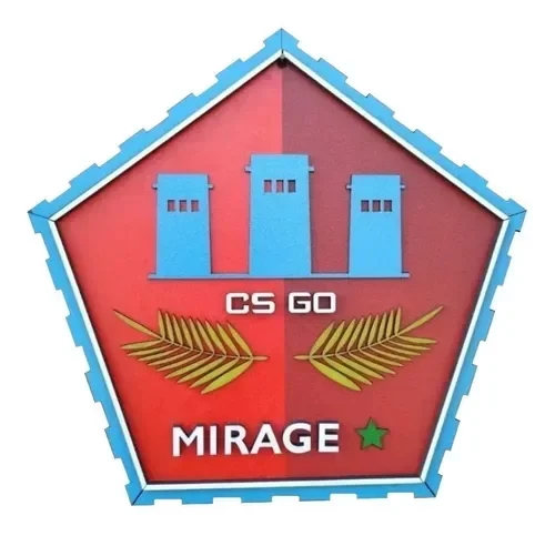 Placa Decorativa Relevo Mirage Cs:go Counter Strike 29cm