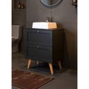 Ver imagem 7 de Gabinete para Banheiro com Tampo Cuba e Espelho 60cm Retro Mdf Grafite Milano - On Móveis