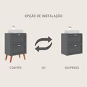 Ver imagem 5 de Gabinete para Banheiro com Tampo Cuba e Espelho 60cm Retro Mdf Grafite Milano - On Móveis