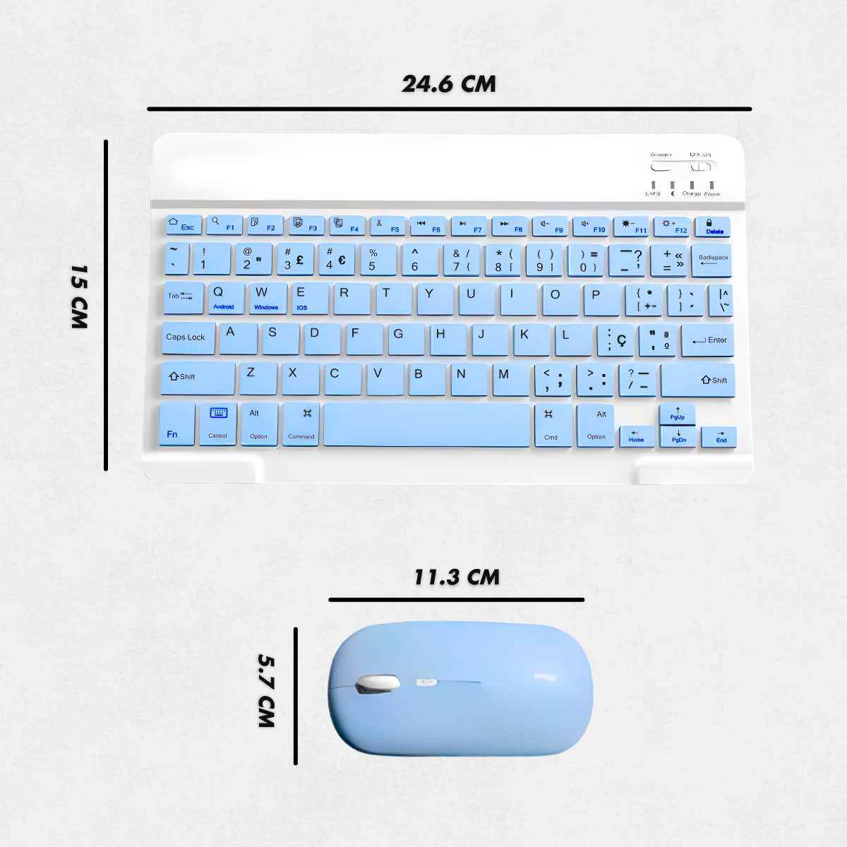 Teclado sem Fio Bluetooth Recarregável com Mouse - 7