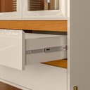 Ver imagem 4 de Cristaleira Portas de Vidro 2 Gavetas Brisa 74cm Pés Metálicos Cinamomo/Off White Sala de Jantar
