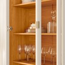 Ver imagem 6 de Cristaleira Portas de Vidro 2 Gavetas Brisa 74cm Pés Metálicos Cinamomo/Off White Sala de Jantar
