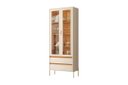 Ver imagem 1 de Cristaleira Portas de Vidro 2 Gavetas Brisa 74cm Pés Metálicos Cinamomo/Off White Sala de Jantar