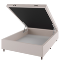Ver imagem 1 de Base Box Bau Casal Cairo (43x138x188cm) Turkey Creme - Casa Giulia