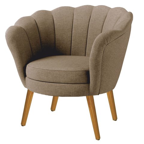 Poltrona Pétala em Linho Premium 03-castor Sua Casa Decorações
