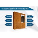 Ver imagem 3 de Guarda Roupa Solteiro 2 Portas de Correr e 6 Gavetas C/ Espelho Turin Naturale - Bianchi
