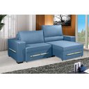Ver imagem 1 de Sofá Retrátil e Reclinável 2.10m Estilo Estofados - Chayene com Softgel D33 Linho"azul"
