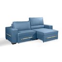 Ver imagem 2 de Sofá Retrátil e Reclinável 2.10m Estilo Estofados - Chayene com Softgel D33 Linho"azul"