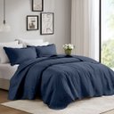 Ver imagem 1 de Colcha Matelassê - Casal - Igris - Geométrico - Marinho - 150 Fios - C/ Porta Travesseiros - Corttex