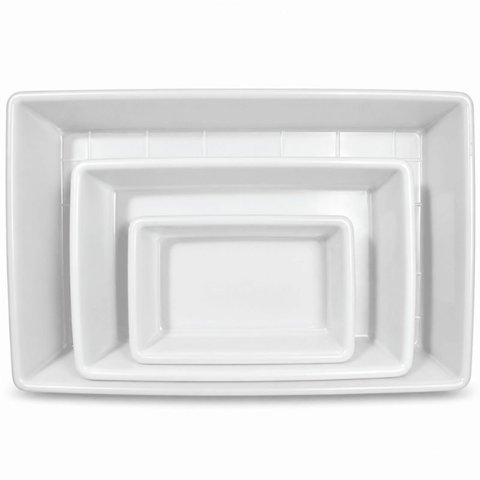 Kit 3 Bandeja Retangular Multiuso Plasvale 17,7,2 Lts Branca