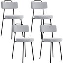Ver imagem 1 de Kit 04 Cadeiras Decorativas Estofada Para Sala De Jantar Barcelona L02 Bouclê Cinza - Lyam Decor