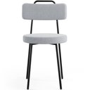 Ver imagem 6 de Kit 04 Cadeiras Decorativas Estofada Para Sala De Jantar Barcelona L02 Bouclê Cinza - Lyam Decor