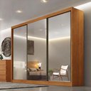 Ver imagem 4 de Guarda Roupa Casal Lôgan 3 Portas com Espelho 4 Gavetas Cinamomo - Novo Horizonte