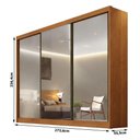 Ver imagem 3 de Guarda Roupa Casal Lôgan 3 Portas com Espelho 4 Gavetas Cinamomo - Novo Horizonte