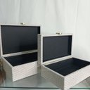 Ver imagem 6 de Jogo 2 Peças Caixa Decorativa de Linho Marfim 10.2x20.0x30.0cm Organizadora Sala