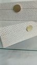 Ver imagem 2 de Jogo 2 Peças Caixa Decorativa de Linho Marfim 10.2x20.0x30.0cm Organizadora Sala