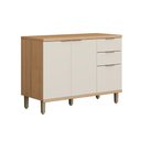 Ver imagem 1 de Balcão de Cozinha 120 Cm Bless 2 Portas 3 Gavetas 100% Mdf Jequitiba/off White Fosco - Linea Brasil