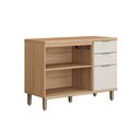 Ver imagem 2 de Balcão de Cozinha 120 Cm Bless 2 Portas 3 Gavetas 100% Mdf Jequitiba/off White Fosco - Linea Brasil