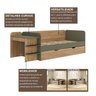 Cama de Solteiro Funcional Infantil com Escrivaninha e Cama Auxiliar 100% Mdf Premium Helena - 10